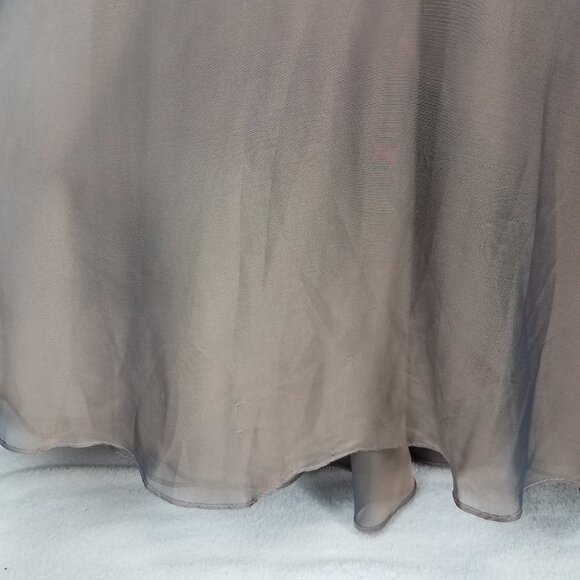 La Femme Size 6 Cocoa 21661 Ruched Chiffon A-line Gown Long Maxi Dress - Picture 12 of 14